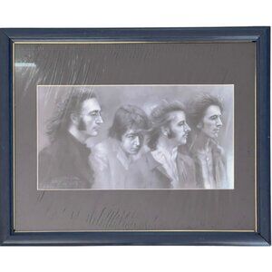 Vintage Beatles Poster 21 x 17 Framed Haiyan March 2002 Woodhaven, New York